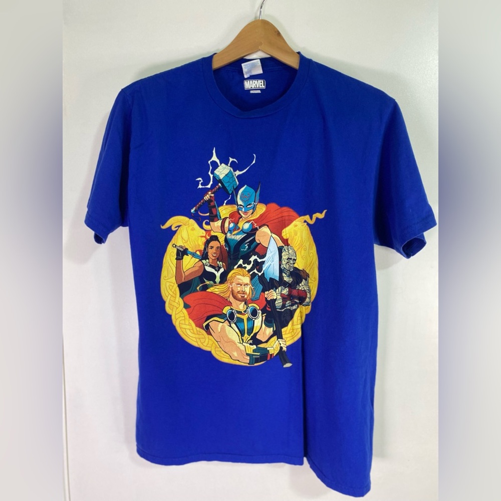 Marvel Blue Superhero Graphic Tee Size L